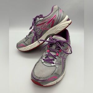 Women’s ASICS Gel Equation 8 Silver Purple Athletic Shoes 8.5
